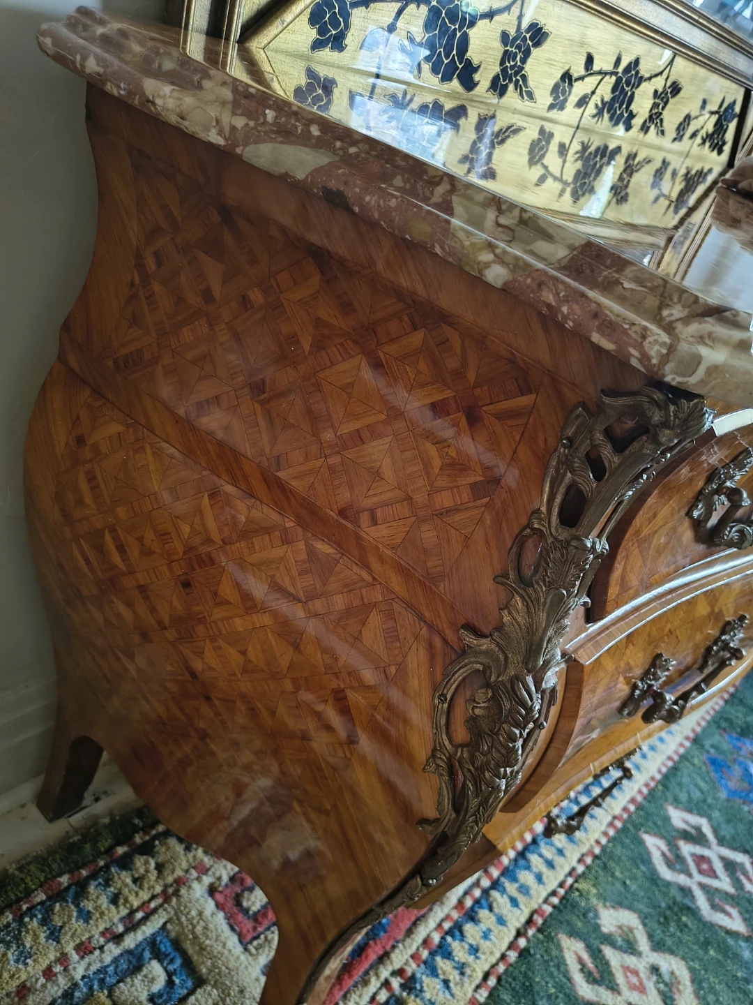 Antique French Louis XV Commode with Marble chest of drawers - photo 3