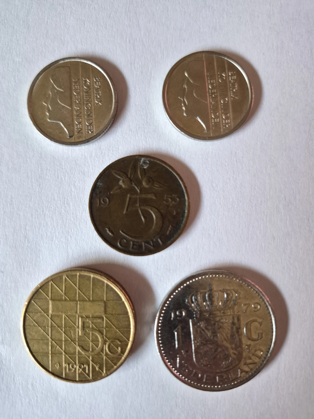 Collection of 5 Dutch Coins