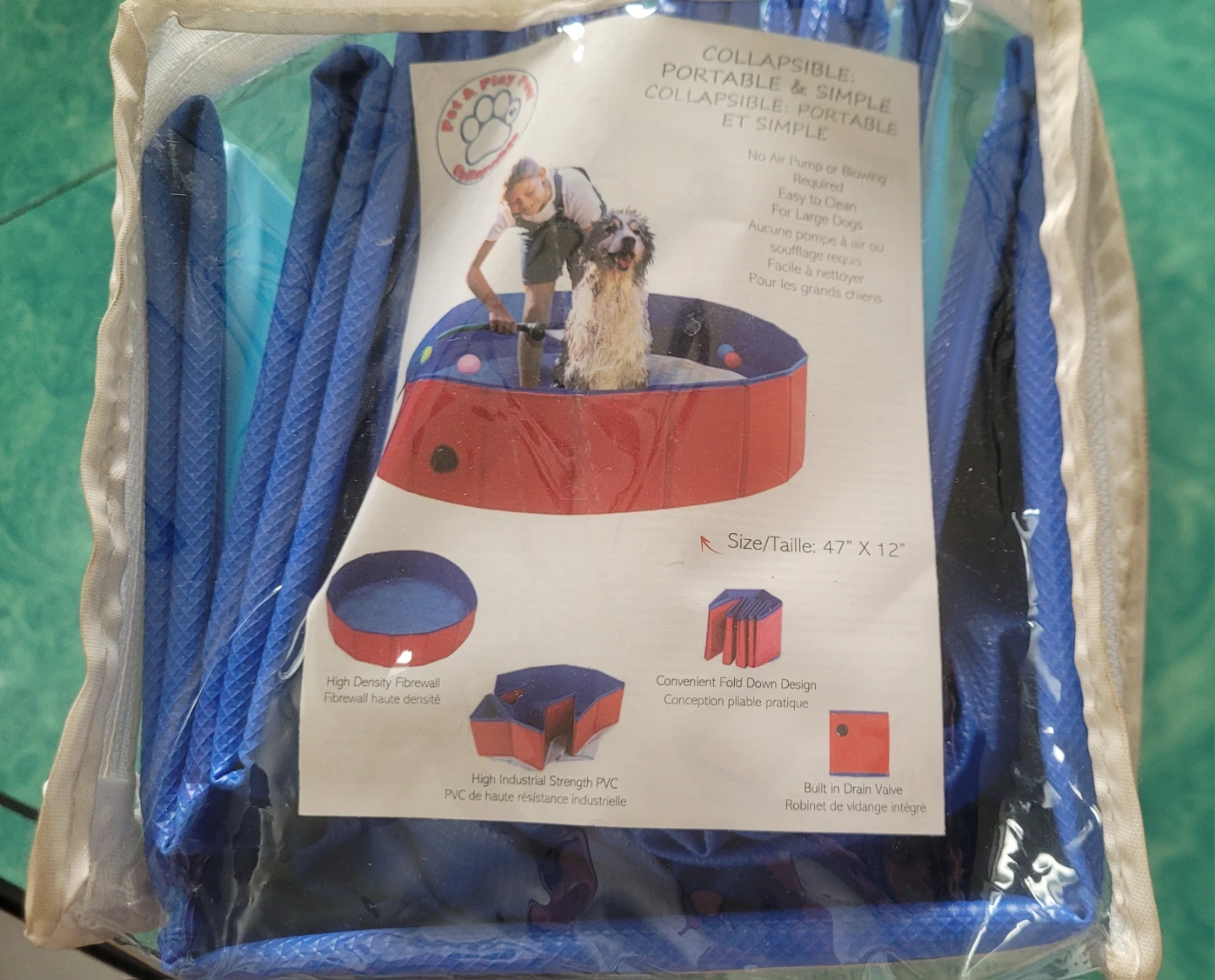 Collapsible Pool 47" x 12" kids & pets - photo 5