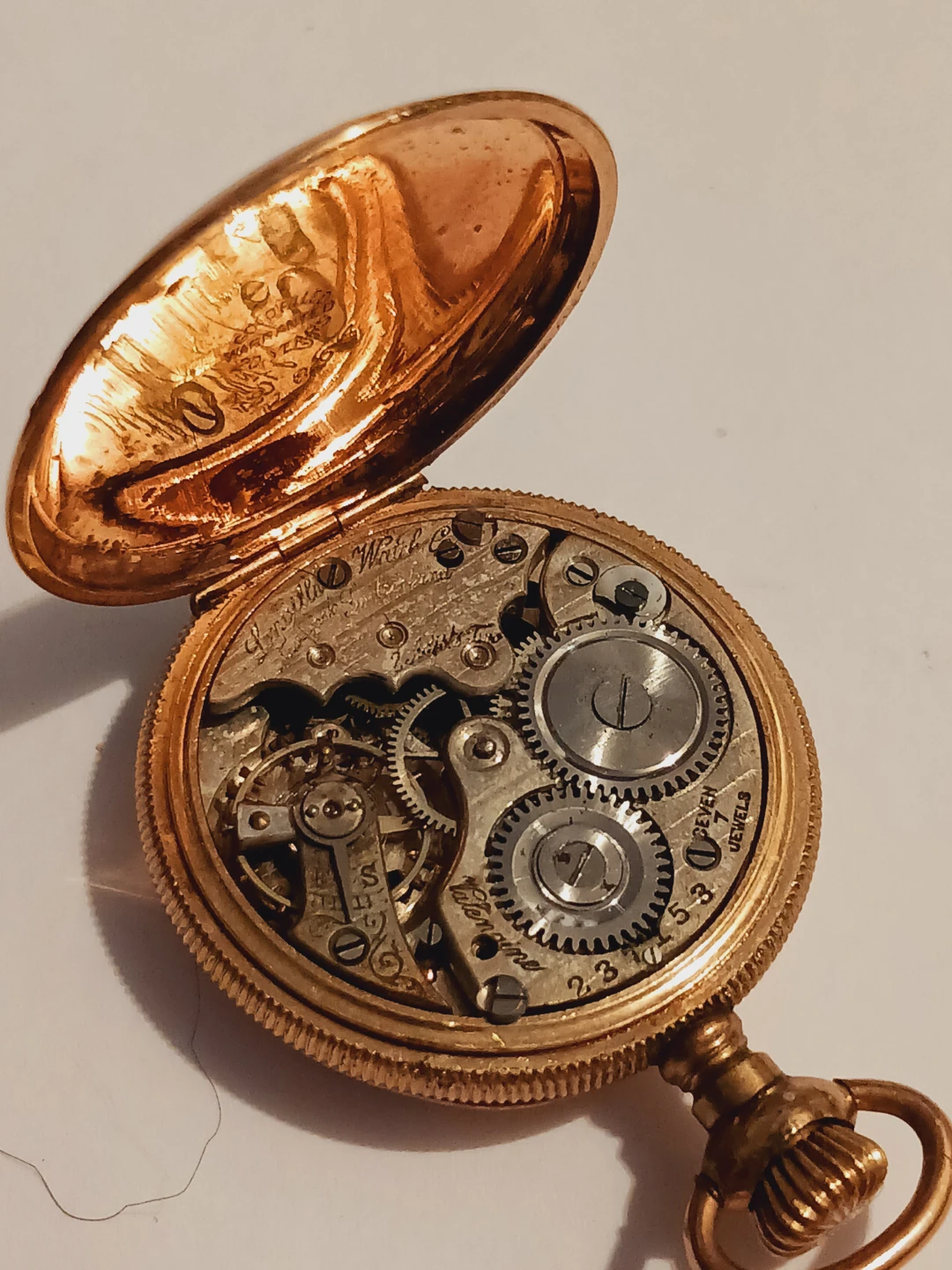 Antique  Lonville Swiss 7 Jewels Gold Filled Pocket Watch - photo 3