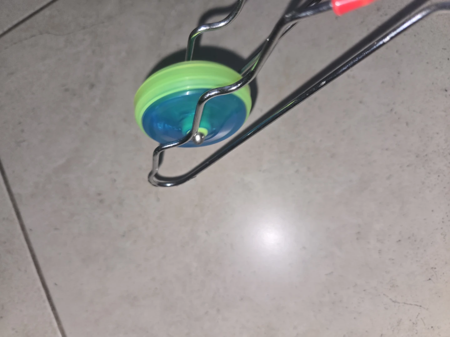 Metal Spinning Top on Tracks Toy with Red Handle - photo 3