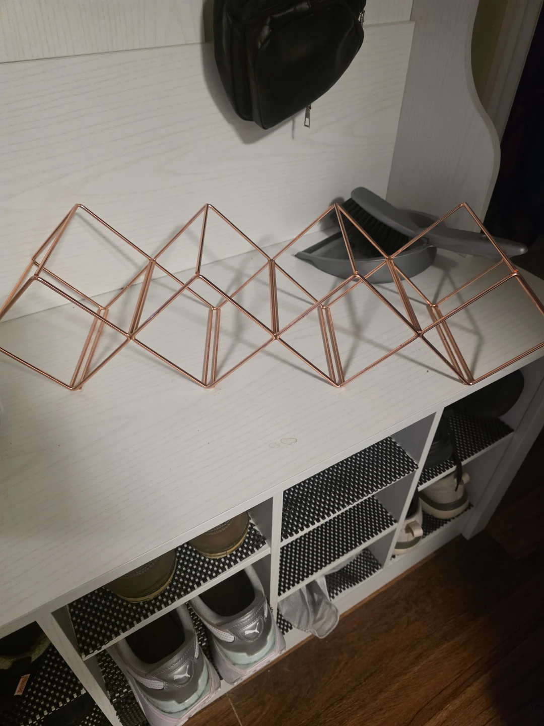 Copper Geometric Wine Rack