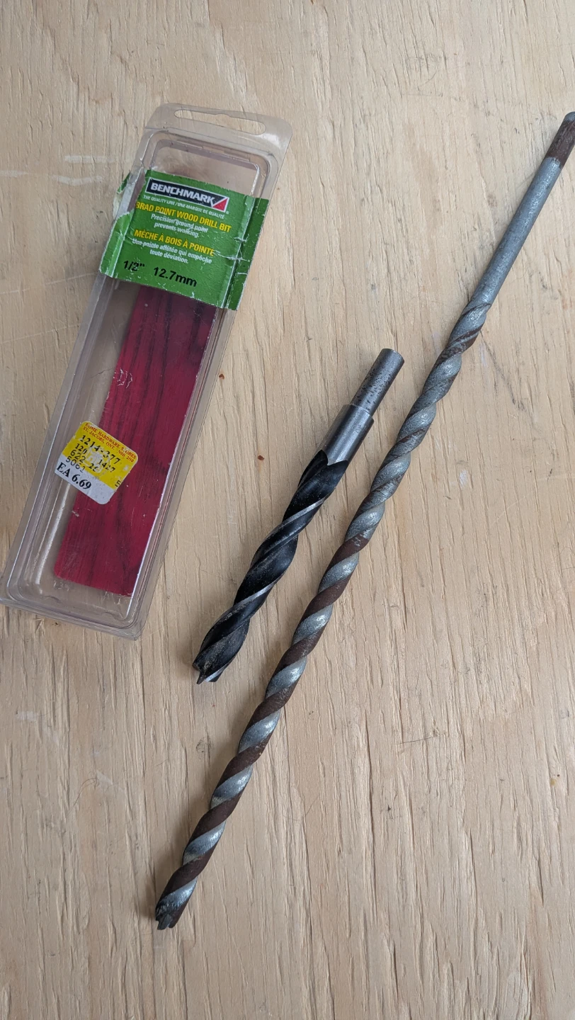 Benchmark Brad Point Wood Drill Bits - 1/2" and 3/8"