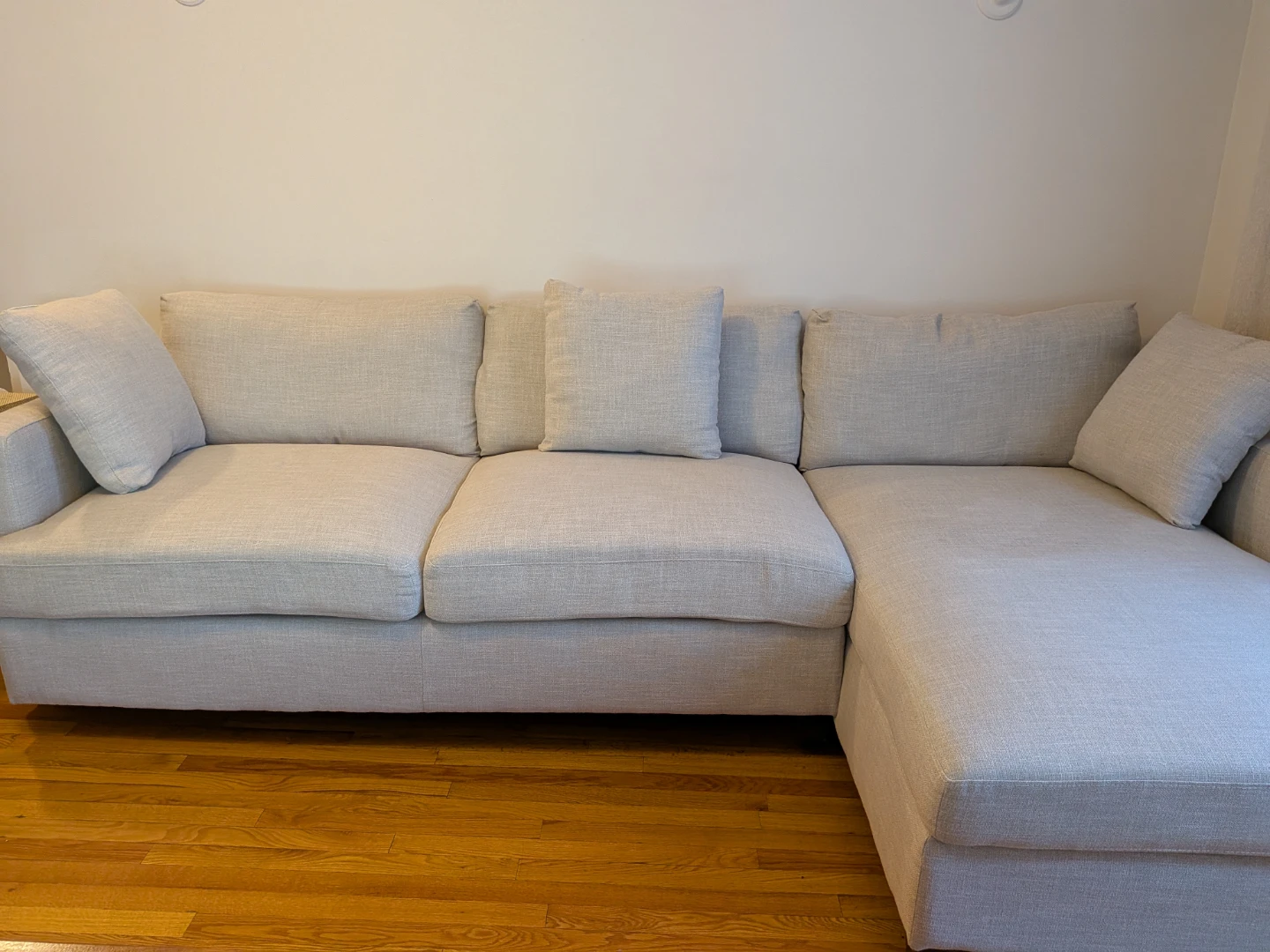 Light Beige Sectional Sofa with Chaise - EXTRA DEEP SEAT - photo 2