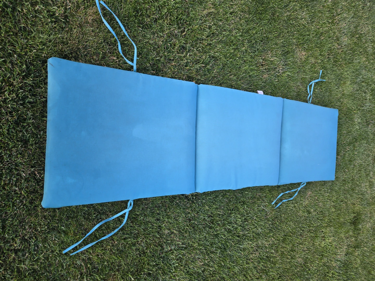 Blue Padded Chaise Lounge Cushion