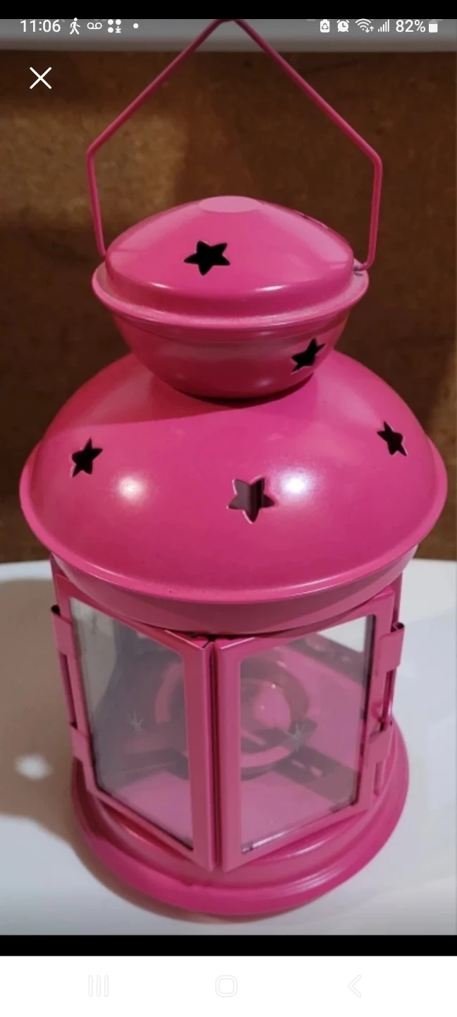 Pink Lantern with Star Cutouts