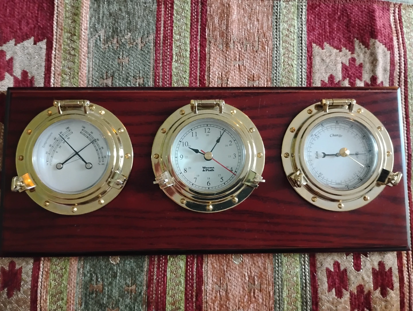 Weems & Plath Clock, Thermometer & Barometer Set