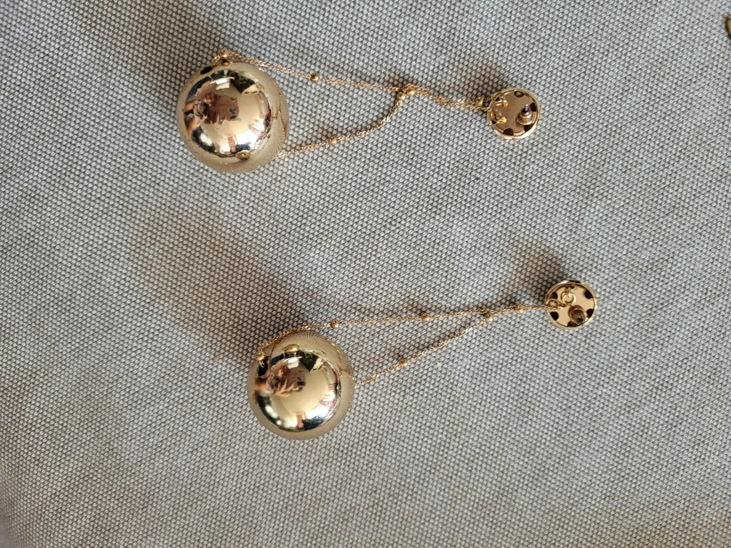 Gold Tone Ball Drop Earrings