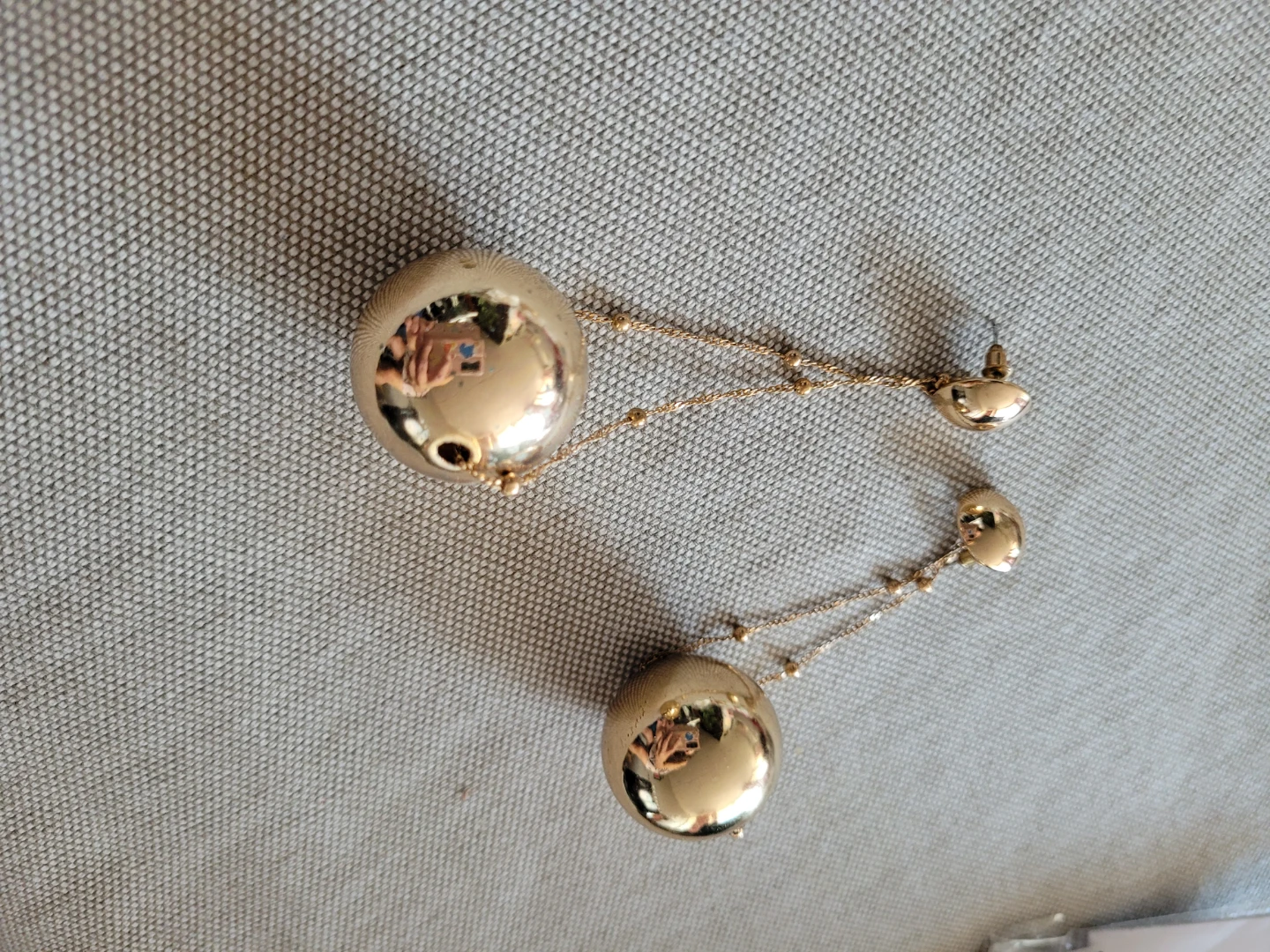 Gold Tone Ball Drop Earrings - photo 2