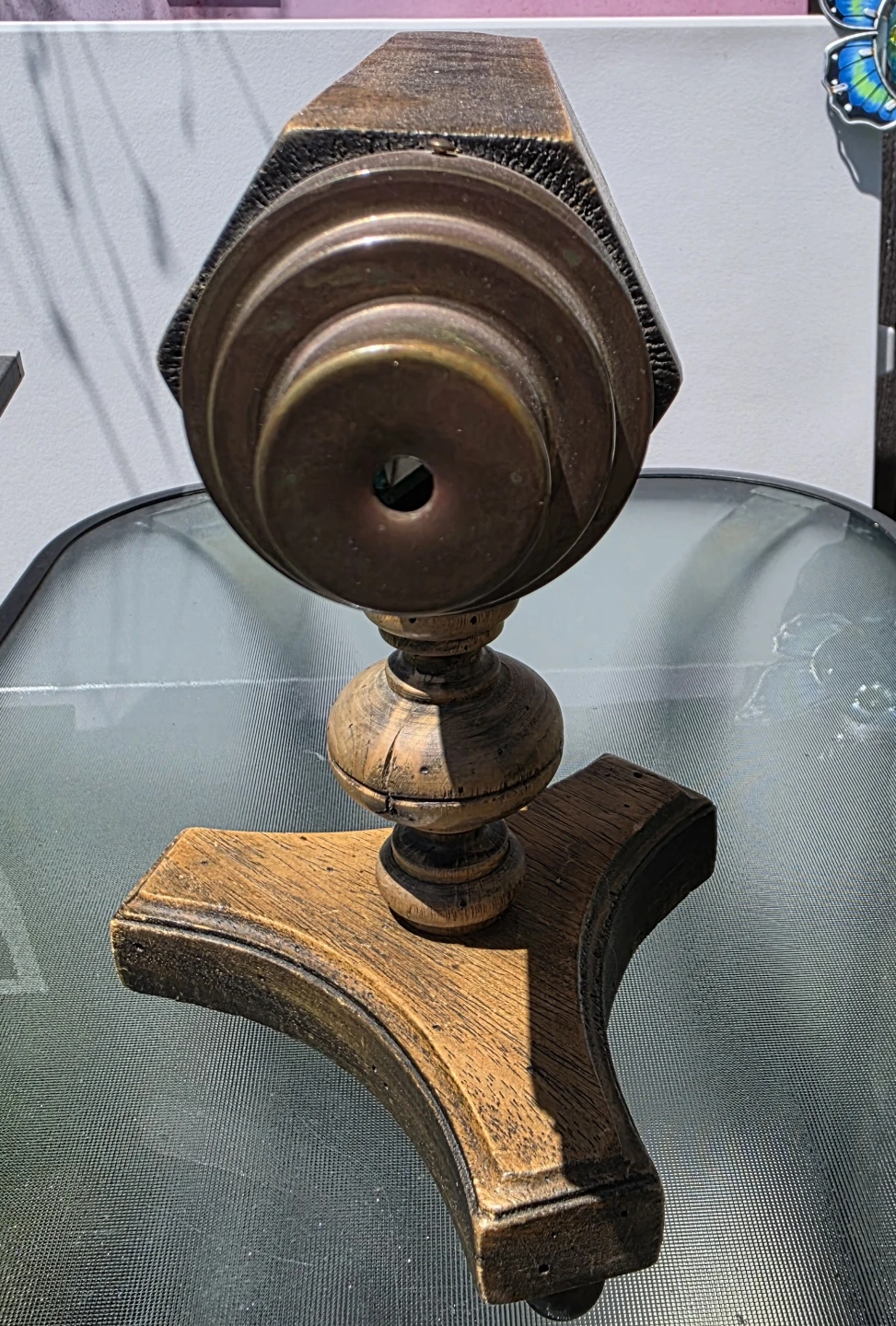 Antique Wooden Kaleidoscope on Stand - photo 3