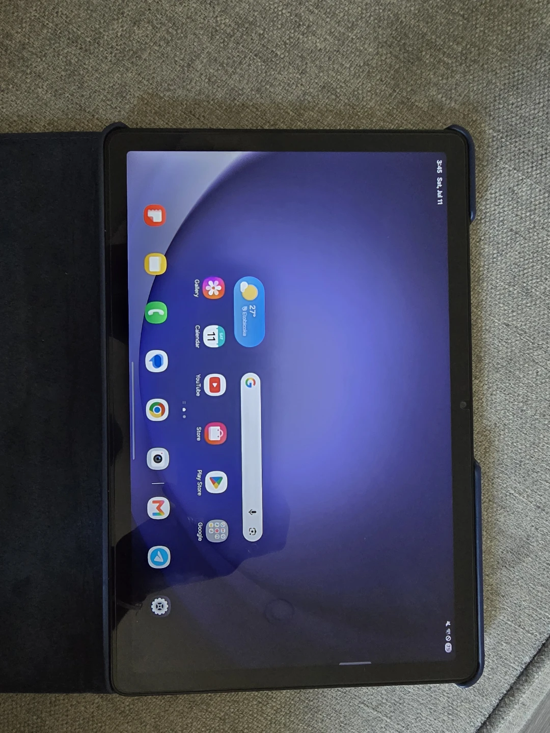 Samsung Tablet  A9+ with Blue Rotating Case