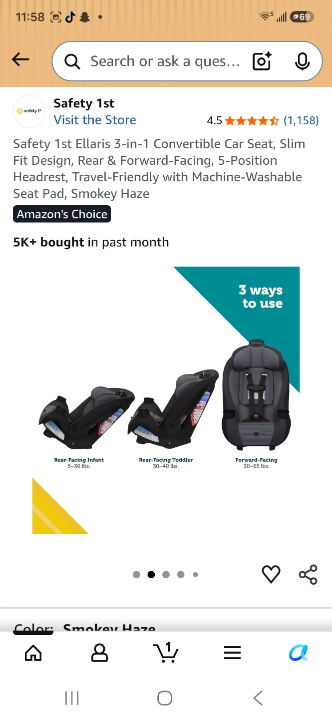 Safety 1st Ellaris Convertible Car Seat - photo 2