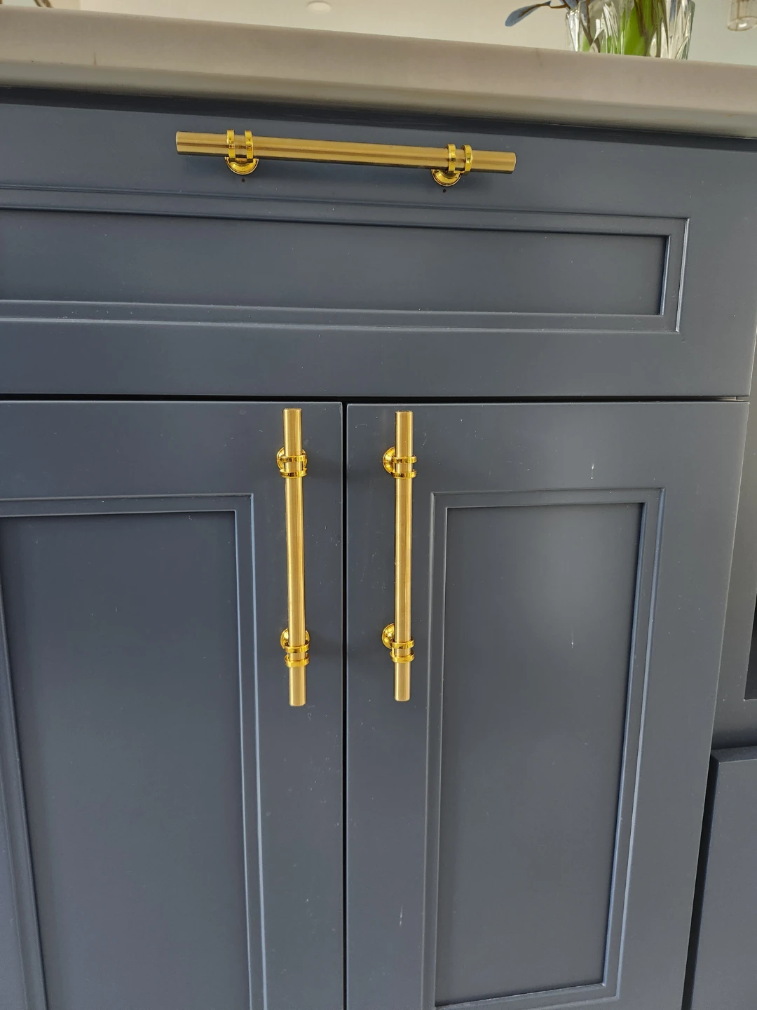 Set of 5 Gold Drawer Pulls / Cabinet Handles