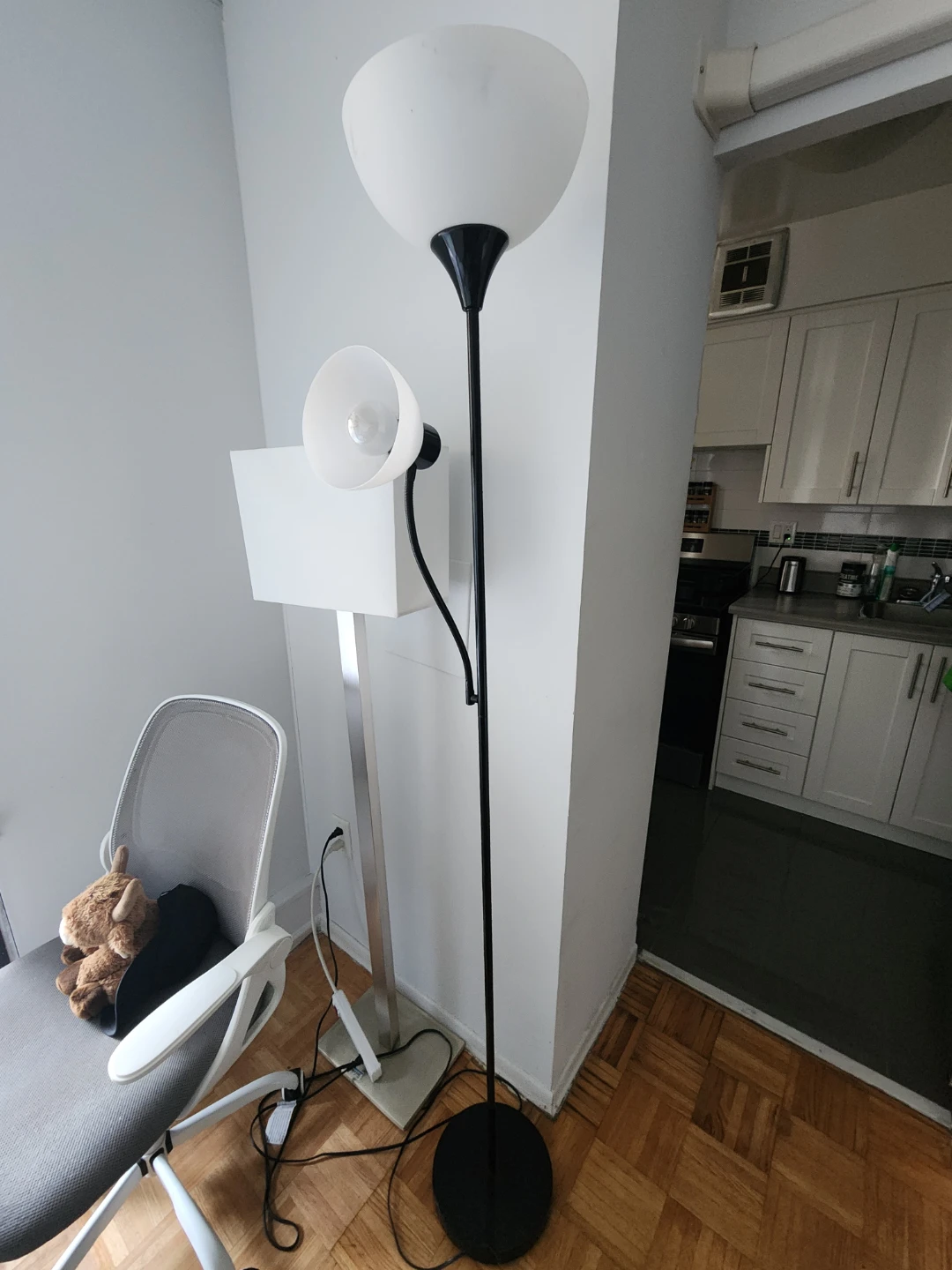 Black Floor Lamp with Reading Light - photo 2
