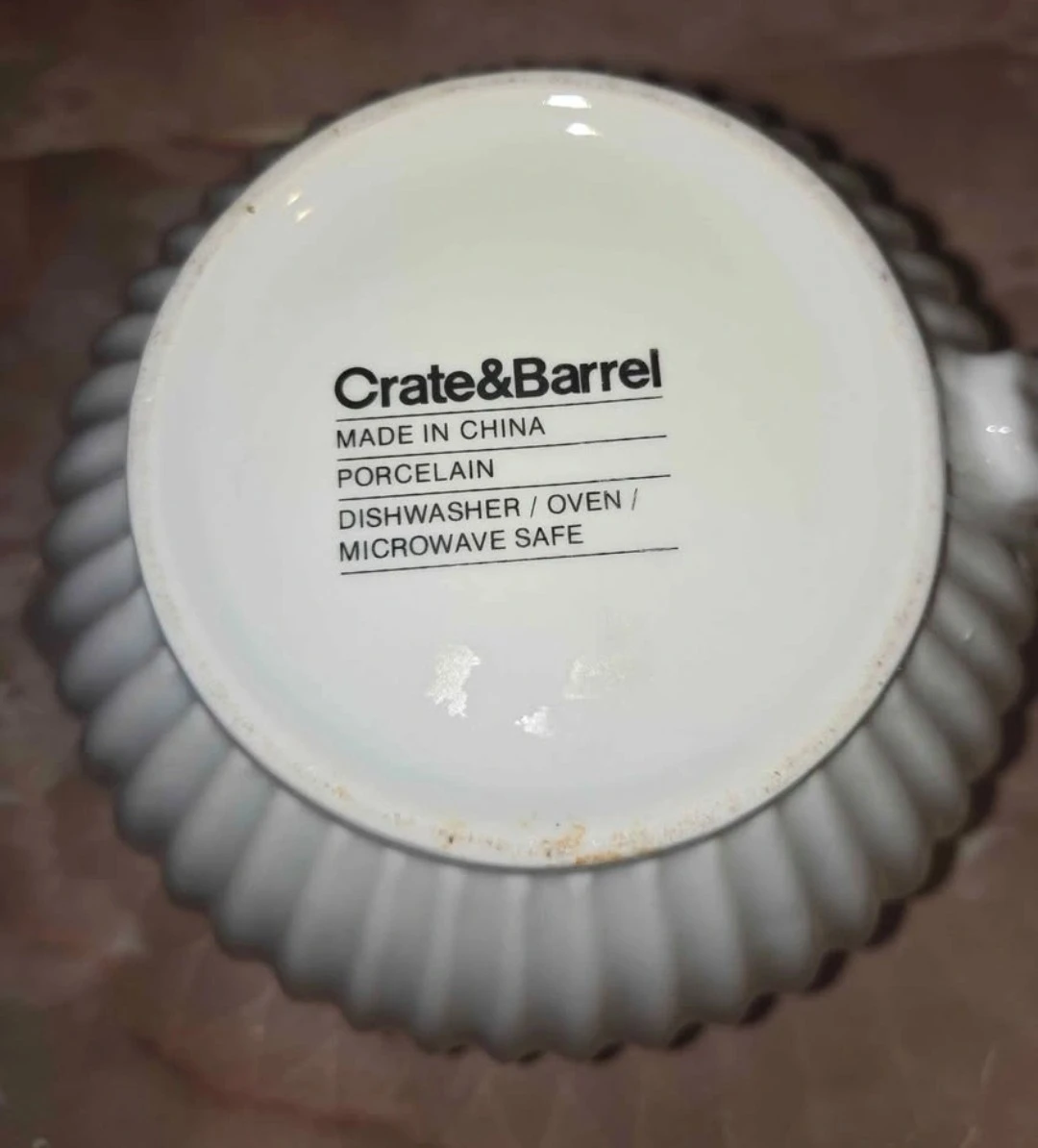 Crate & Barrel White Porcelain Ribbed Batter Mixing Bowl - 8"x6" - photo 4