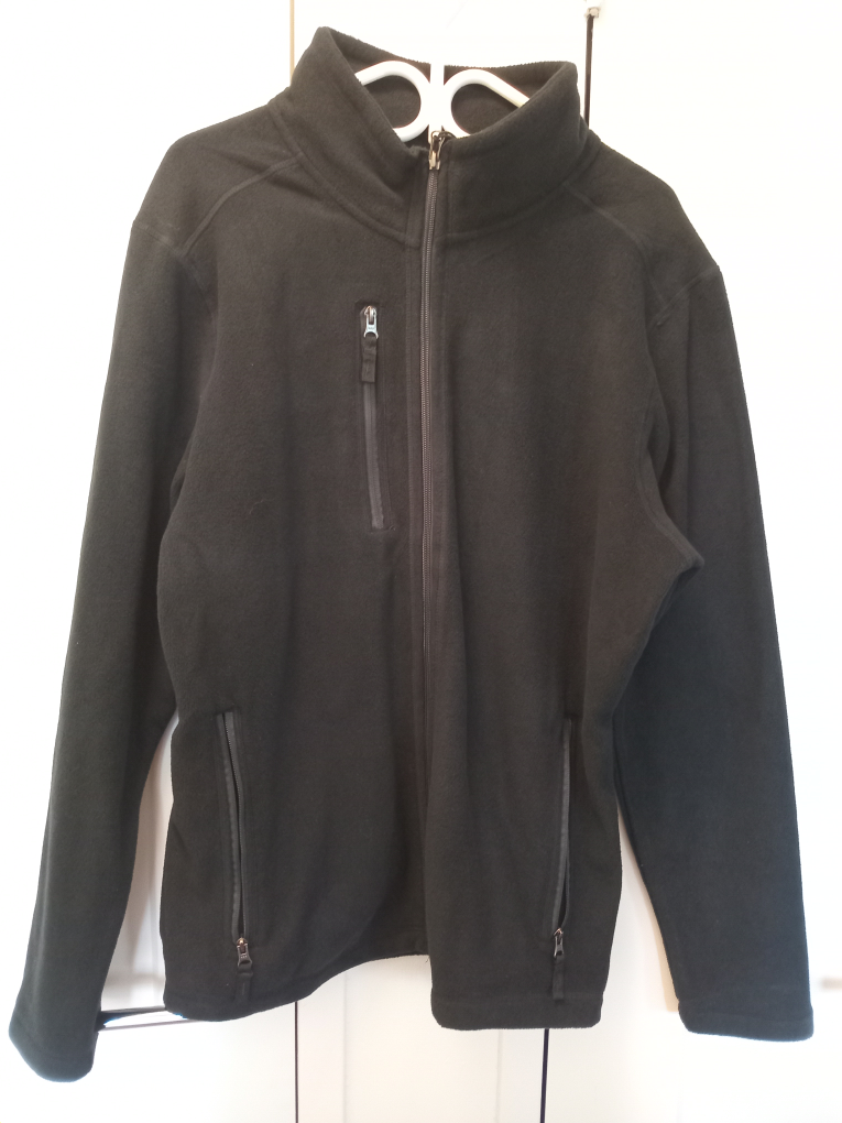 Black Fleece Jacket with Zip Pockets
