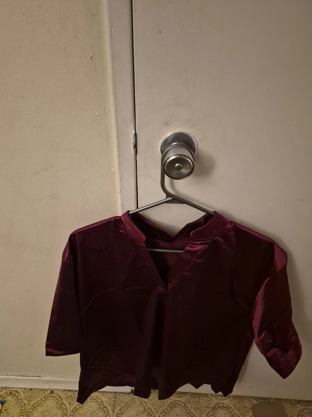 Burgundy Satin Top