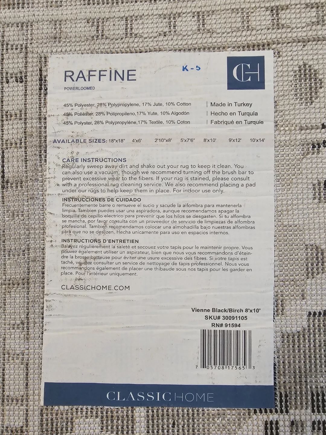 Classic Home Distressed Raffine 8' x 10' Area Rug - photo 5