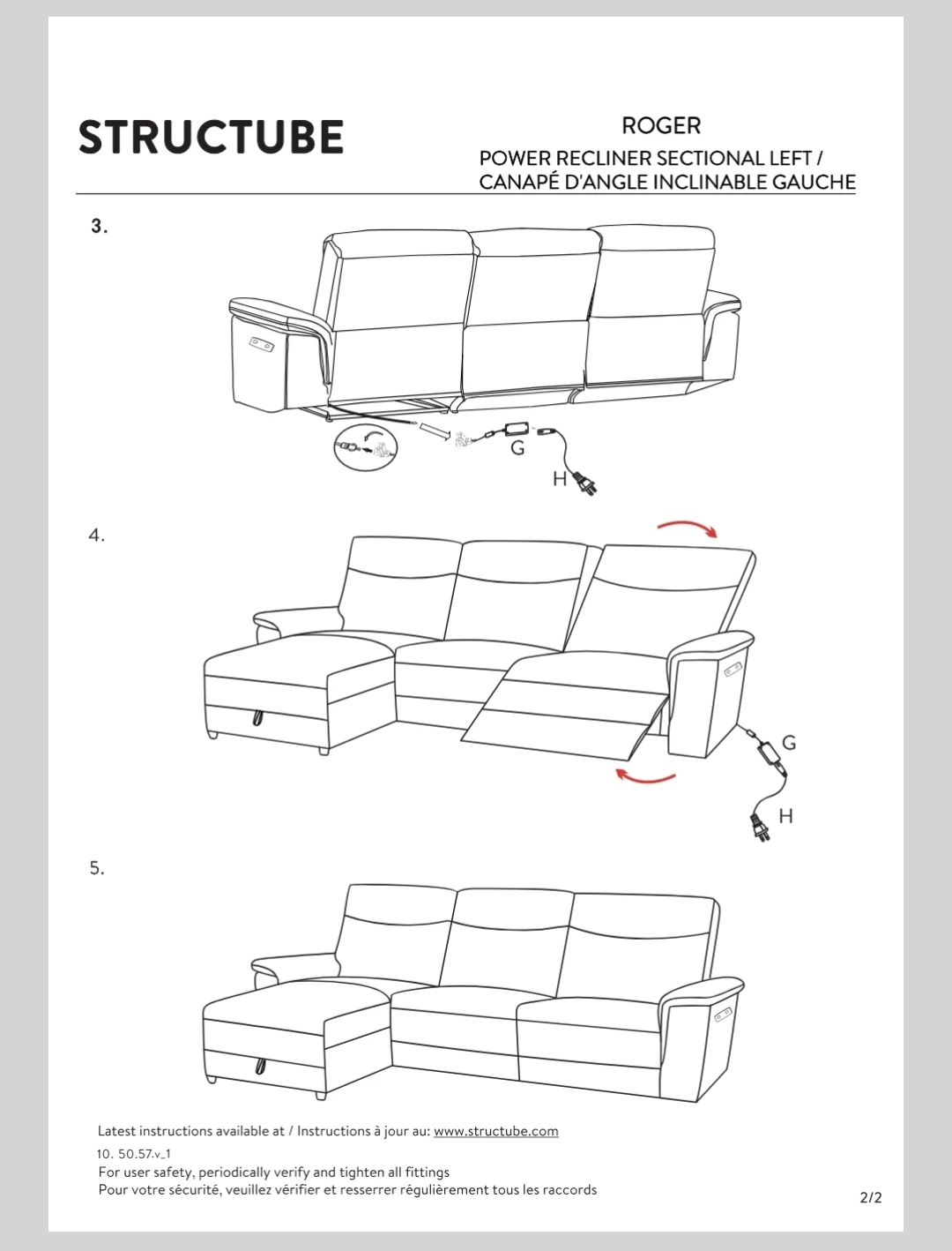 Structube Roger Power Recliner Sectional Left - photo 5