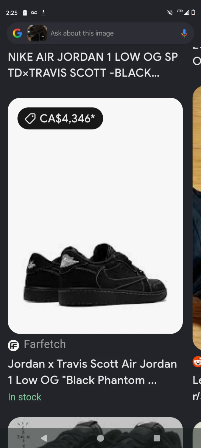 Nike Air Jordan 1 Low Travis Scott Black Phantom - photo 5
