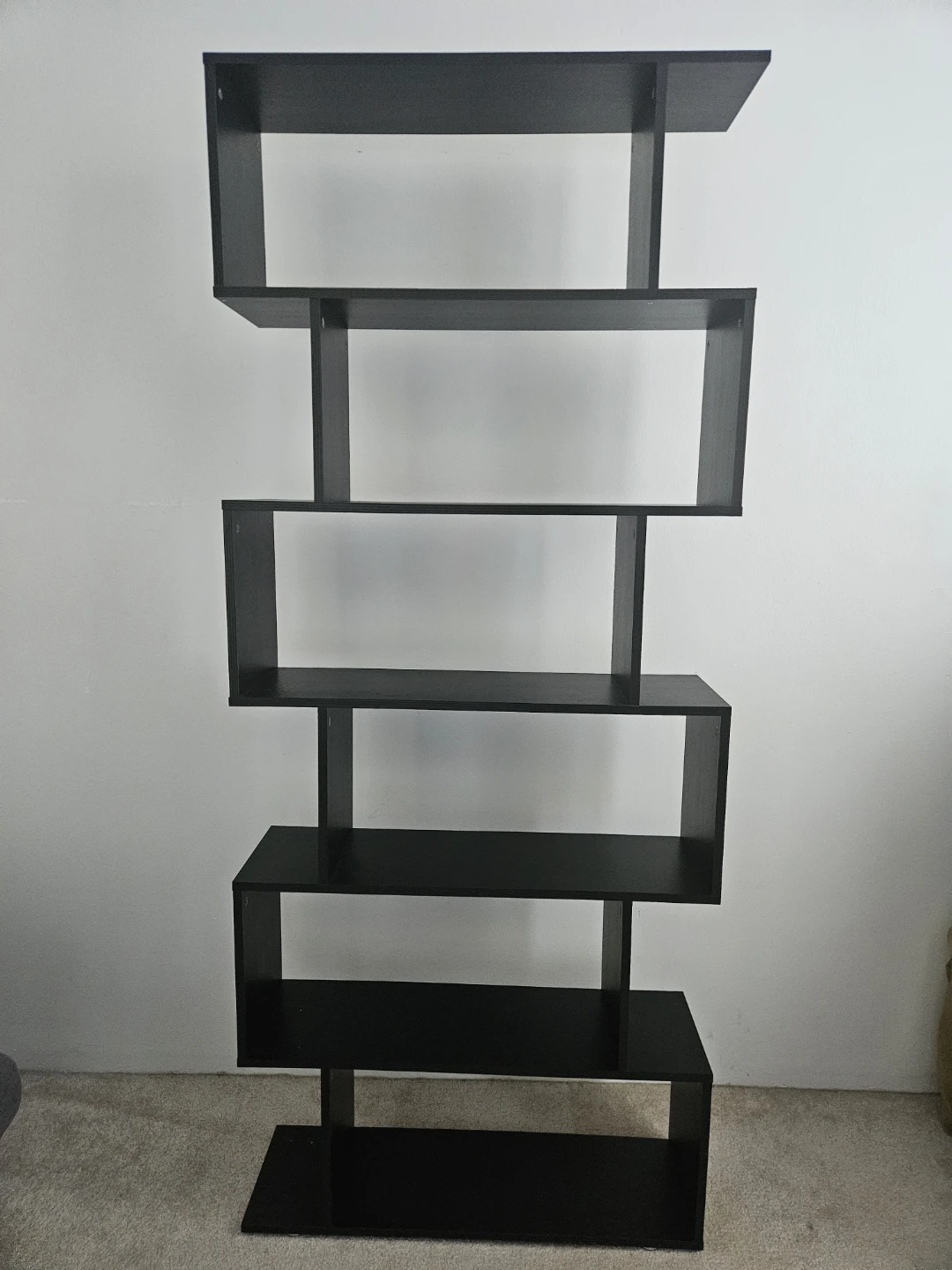 Modern Black Zig Zag Bookshelf