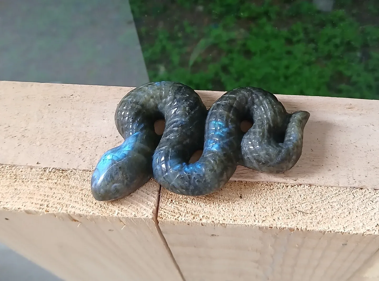 Labradorite Stone Snake Figurine
