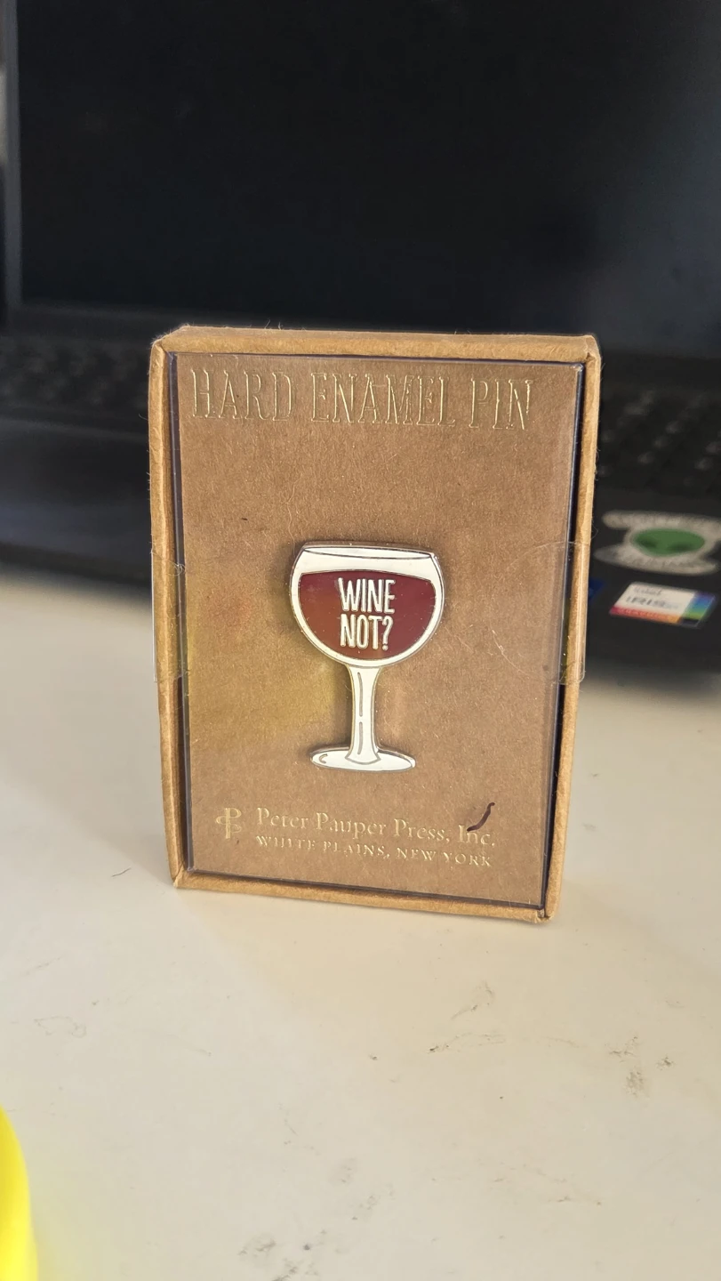 Peter Pauper Press Hard Enamel Pin - Wine Not?