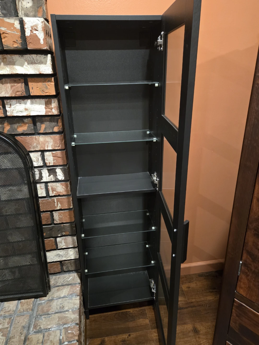 Black Ikea Display Cabinet with Glass Doors - photo 2