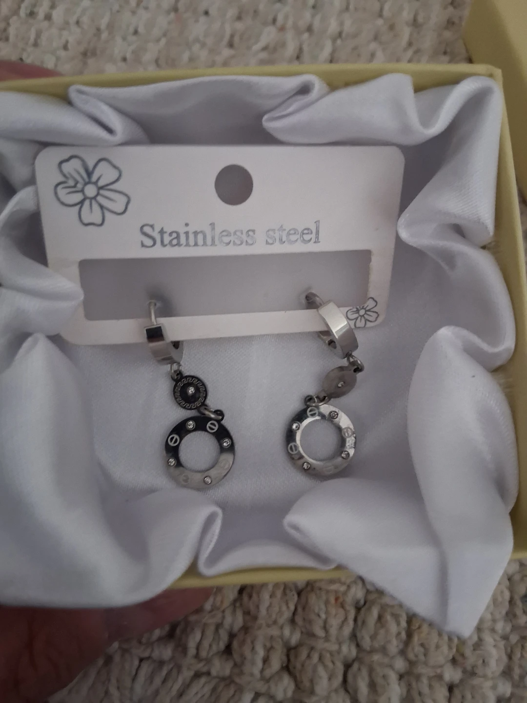 Stainless Steel Dangle Earrings with Box Brand: cartier - photo 2