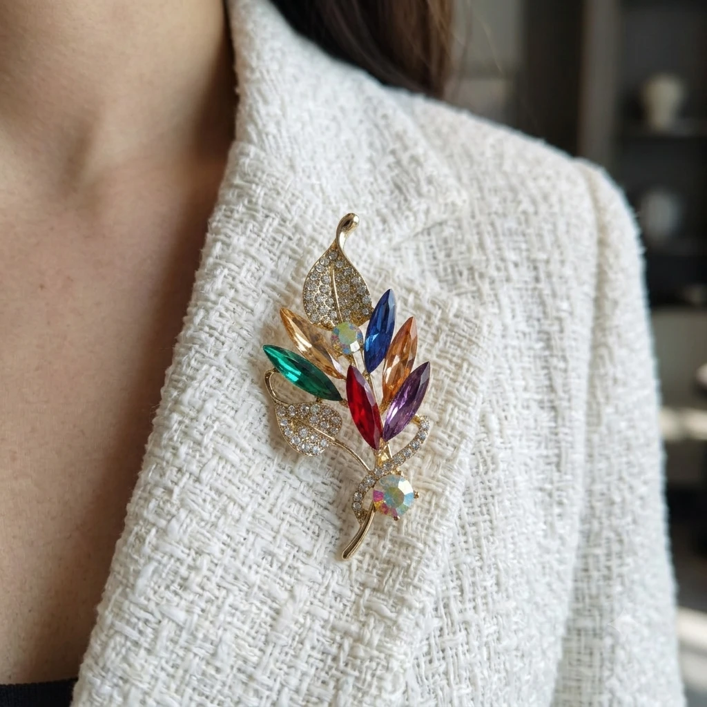 ✨ Multicolor Leaf Brooch by Rabloo Accessories - photo 3