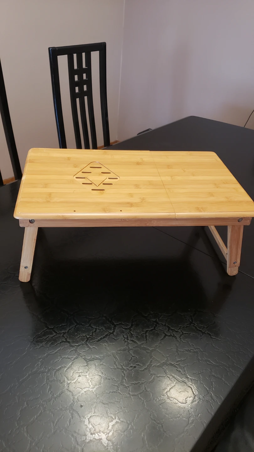Adjustable Bamboo Laptop Desk with Drawer