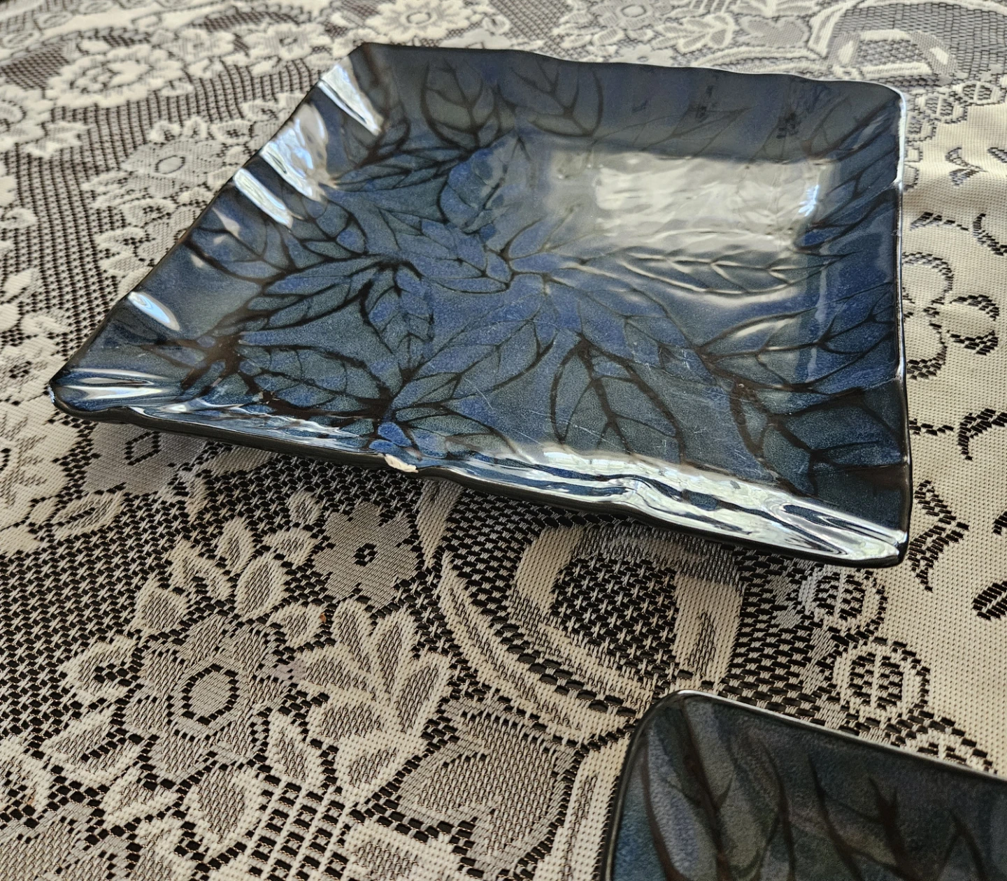 Stokes Leaves Dinnerware Set - Blue Leaf Design - photo 5