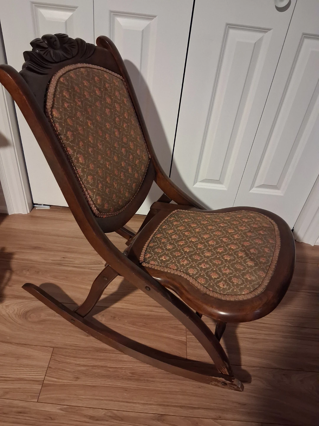 Child's Antique Upholstered Rocking Chair