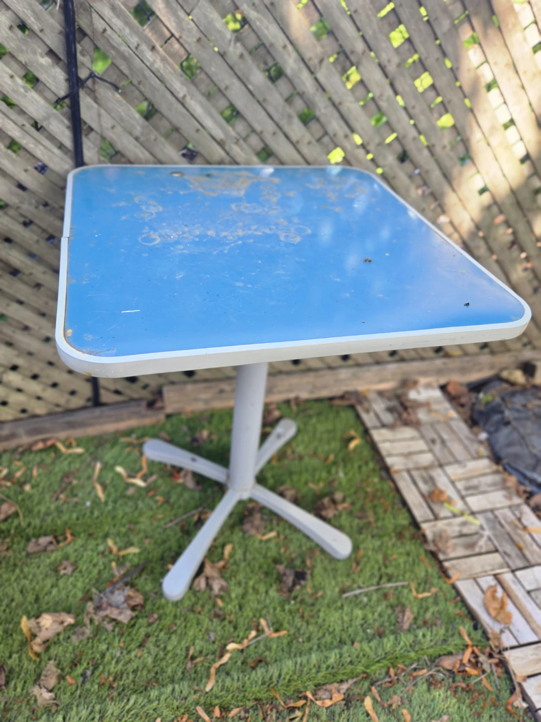 Blue Square Patio Table