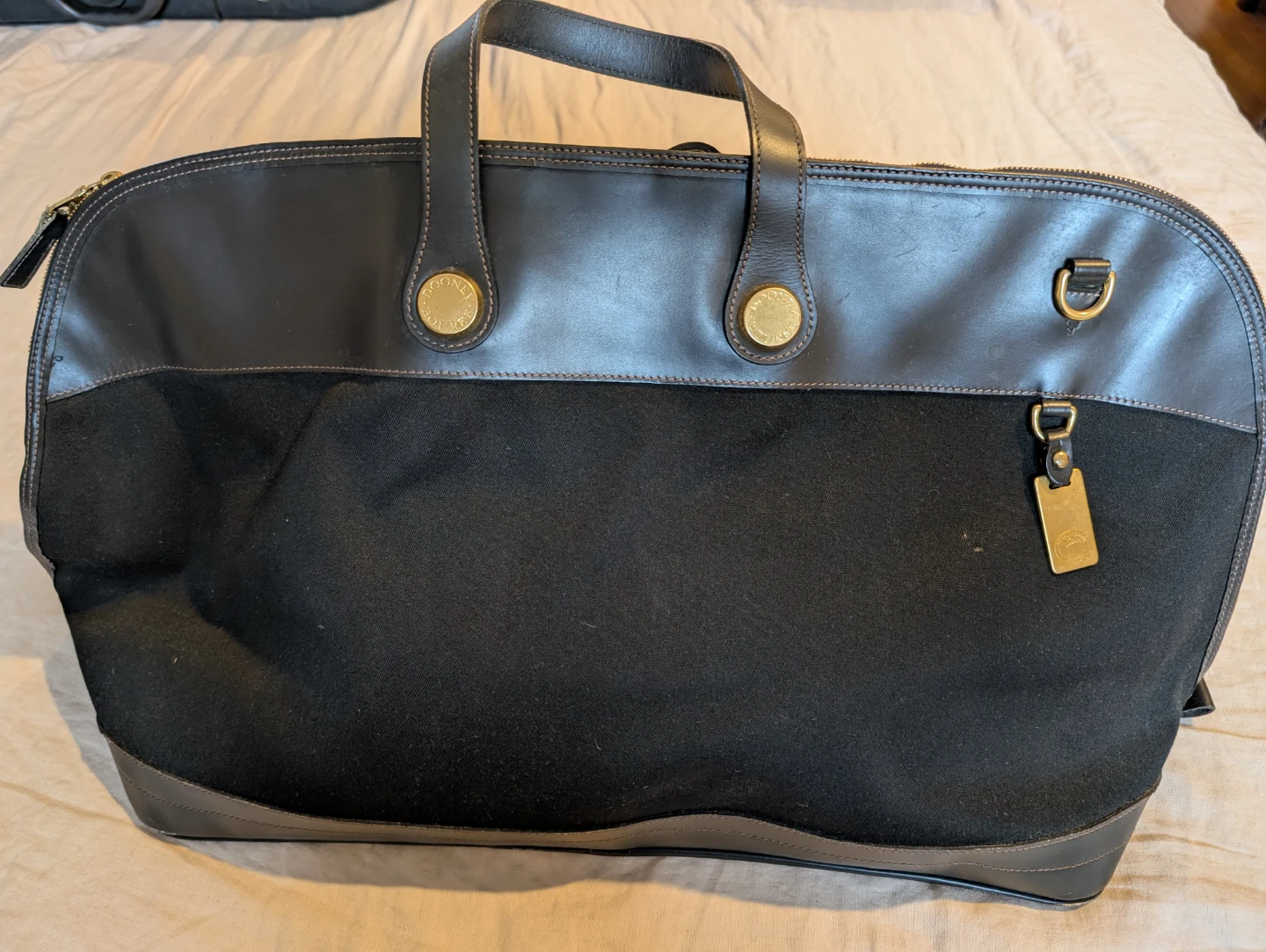 Dooney & Bourke Black Leather & Canvas Weekender Bag - photo 2