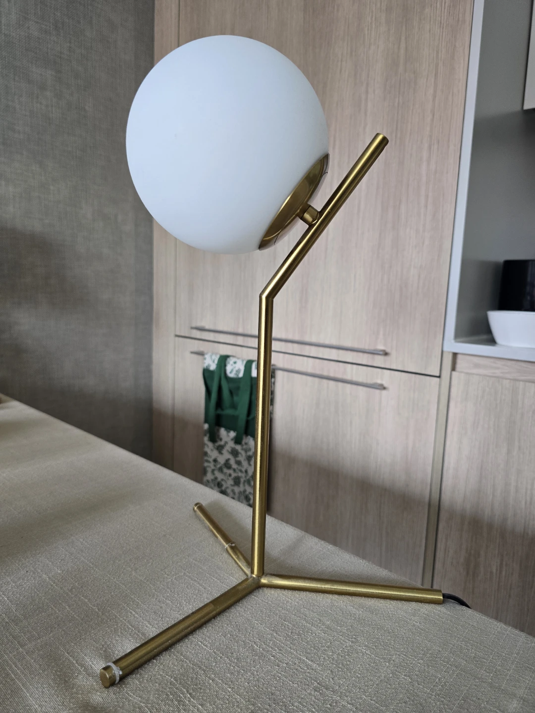 Modern Orb Table Lamp - Gold Metal Base