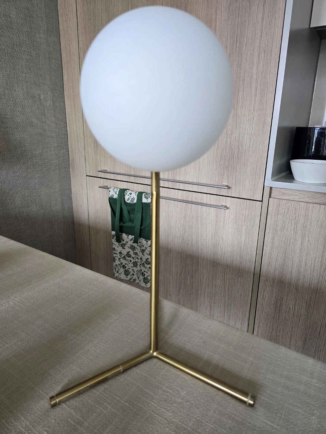 Modern Orb Table Lamp - Gold Metal Base - photo 3