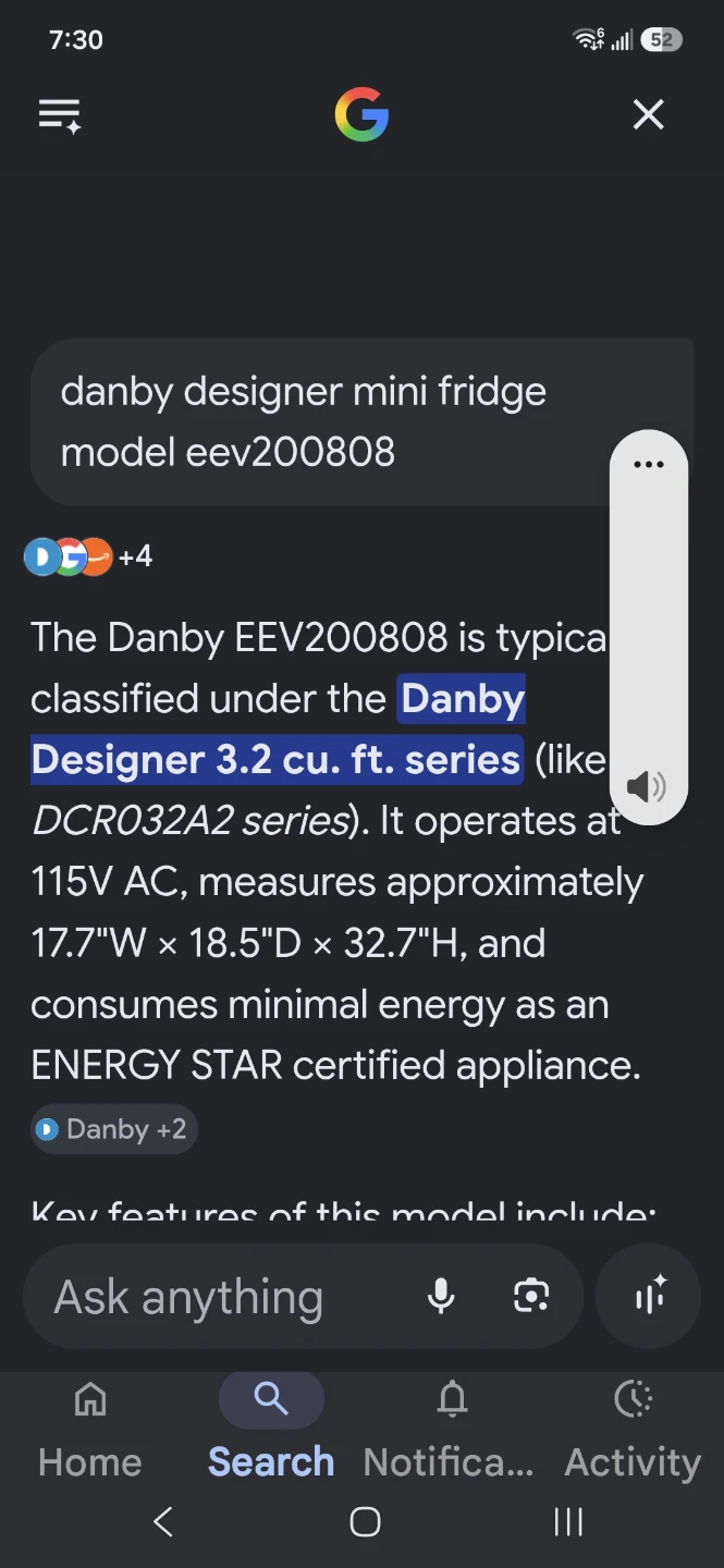Danby Designer Mini Fridge EEV200808 - photo 2
