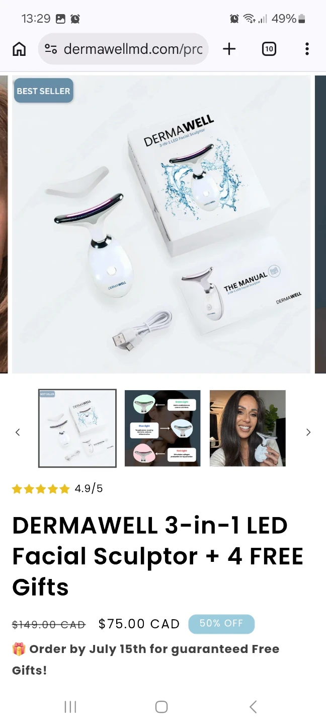 DERMAWELL 3-in-1 LED Facial Sculptor
