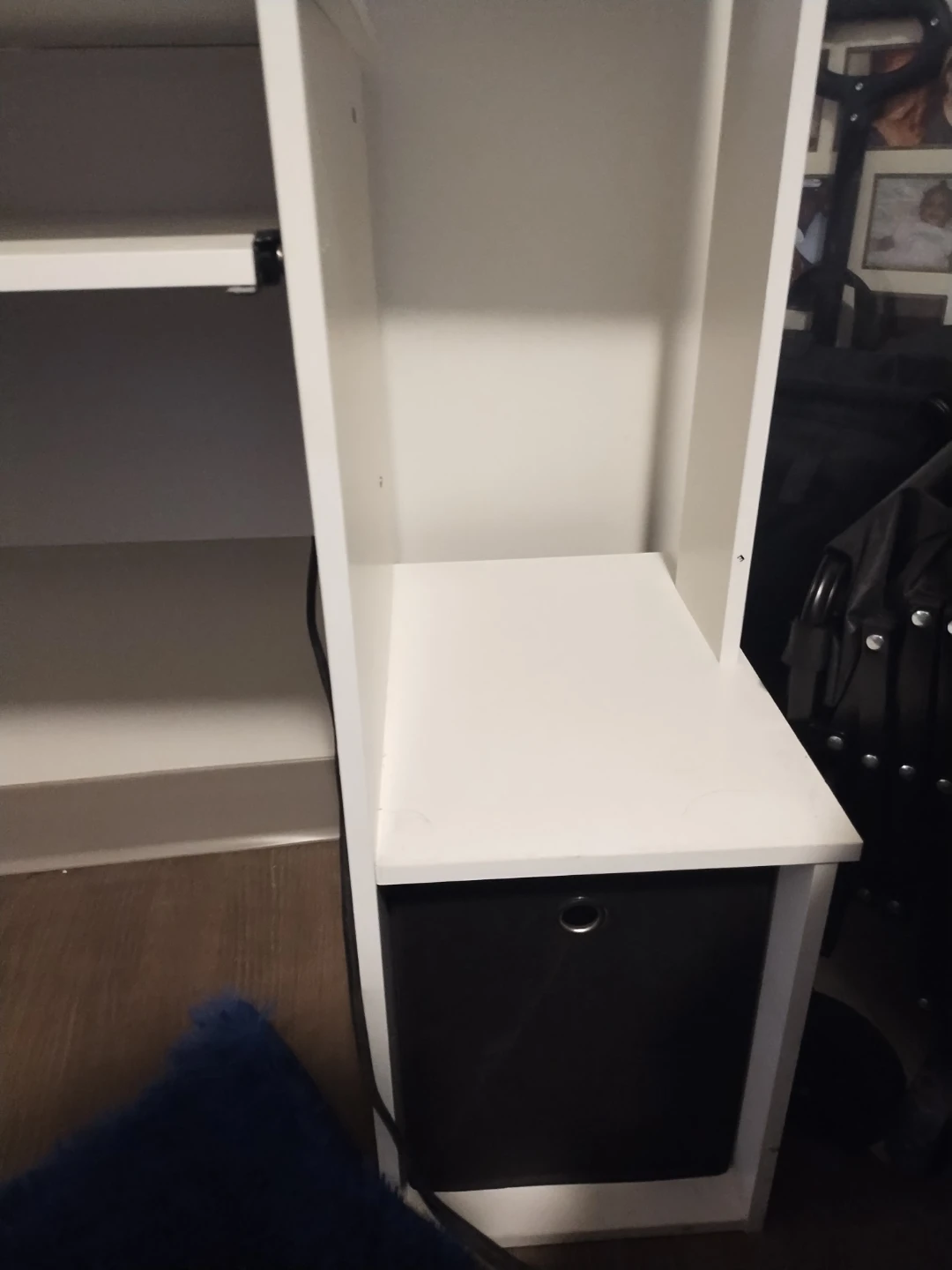 White Desk with Storage Cube