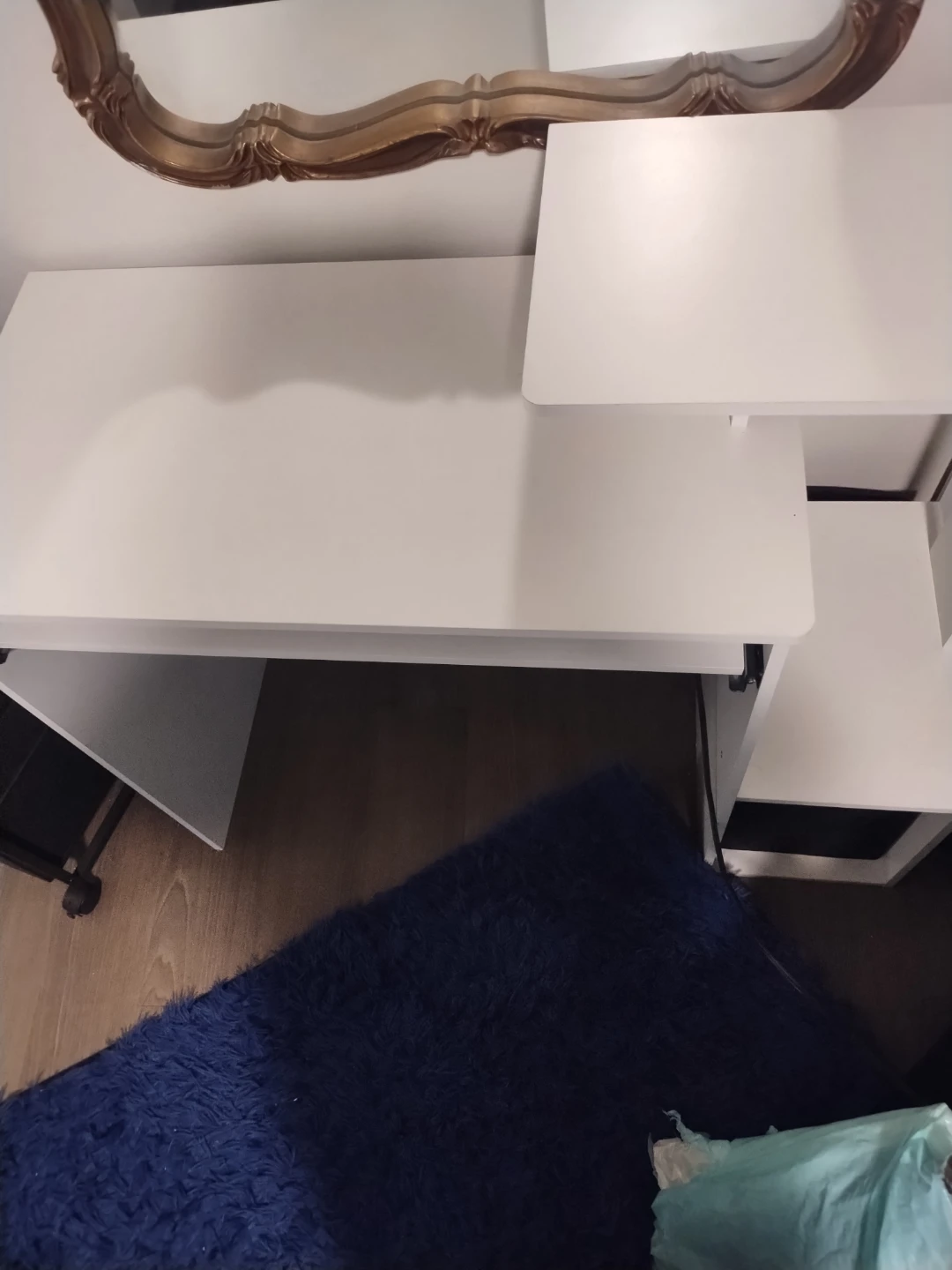White Desk with Storage Cube - photo 3