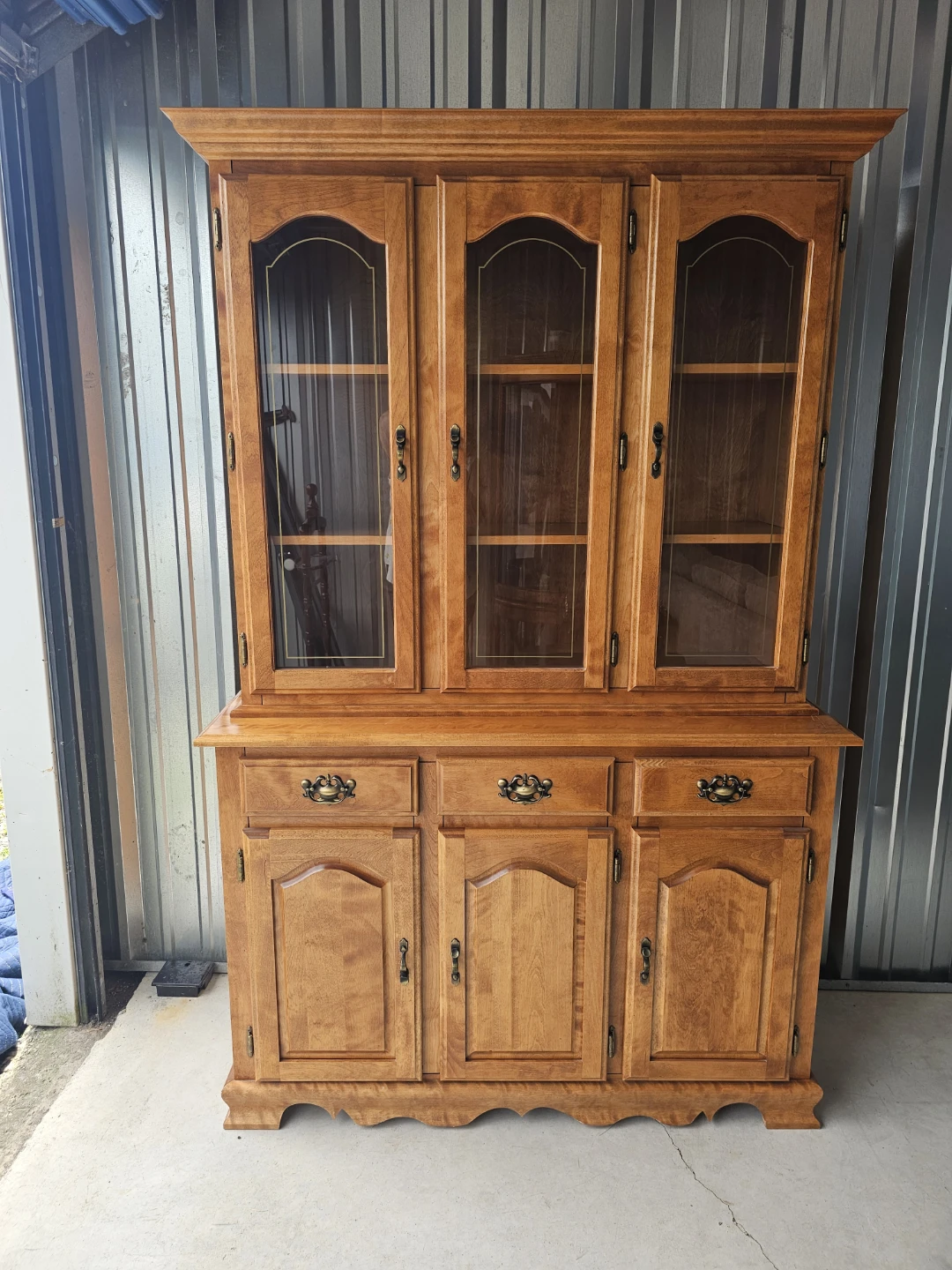 Wooden China Cabinet with Glass Doors