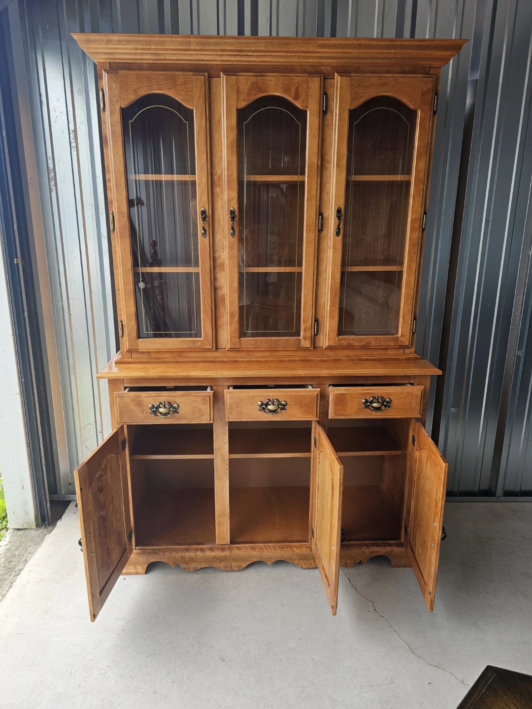 Wooden China Cabinet with Glass Doors - photo 2