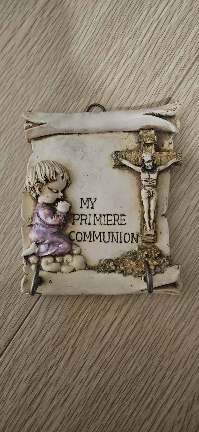 Communion Wall Hanging/key-holder with Crucifix