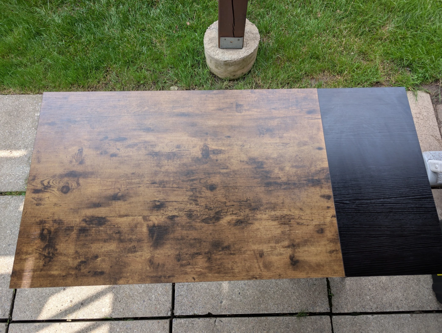 Rustic Wood Grain Desk with 2 Fabric Drawers - photo 2