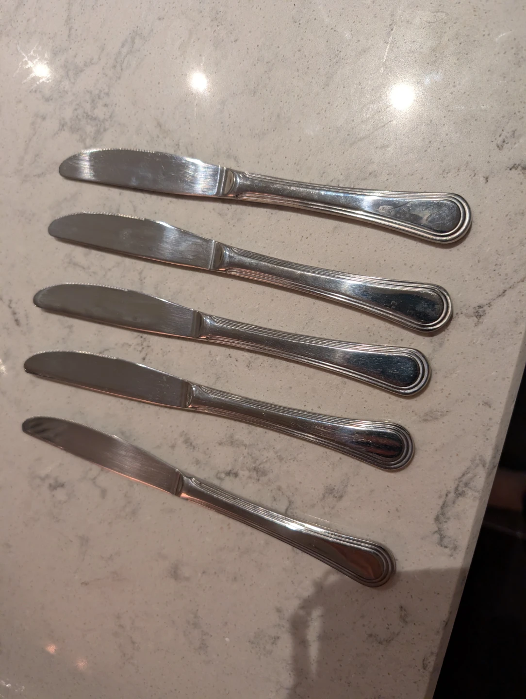 Set of 5 Stainless Steel Butter Knives