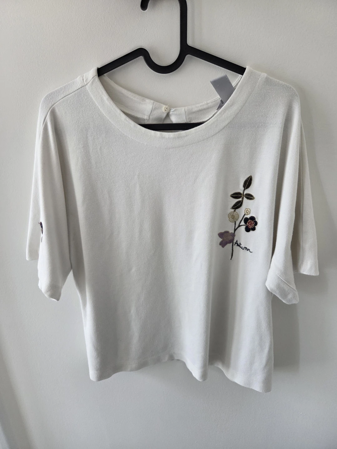 H&M White Embroidered Shirt