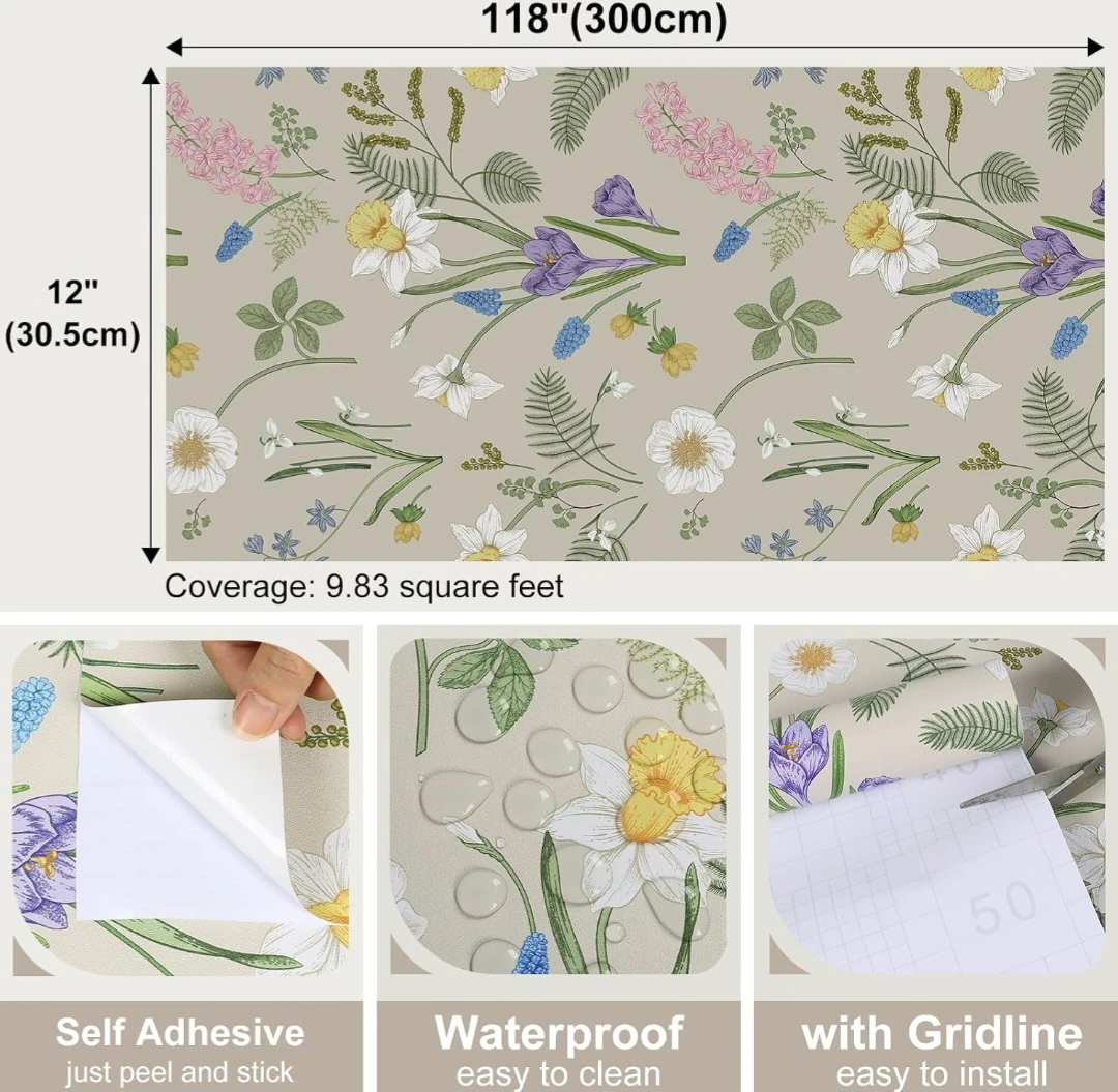 Colorful Wildflowers Botanical Peel & Stick Wallpaper 12"x118" - photo 5