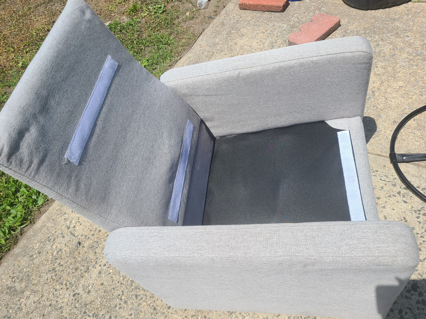Gray Accent Chair with Ottoman - photo 2