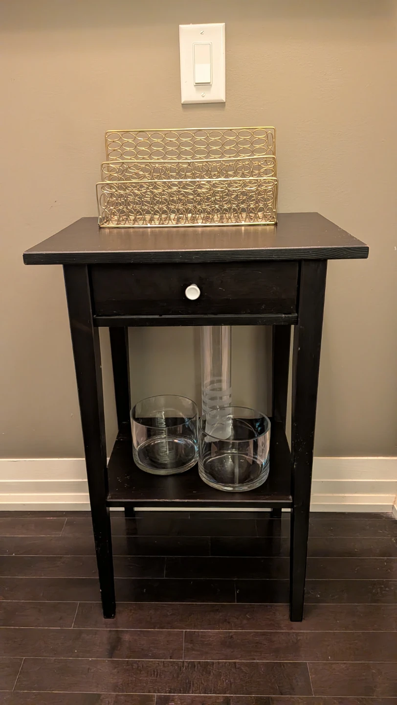IKEA HEMNES Black Nightstand - photo 5